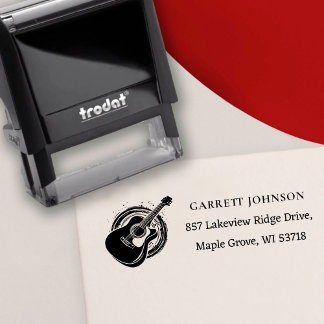 Tampon Auto-encreur [Guitar Stamp] Custom Acoustic Guitar Address
