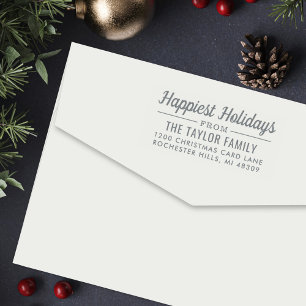 Tampon Auto-encreur Happest Holidays Custom Holiday Adresse de retour