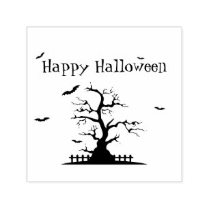 Tampon Auto-encreur Happy Halloween chauves-chauves-souris auto-apprêt
