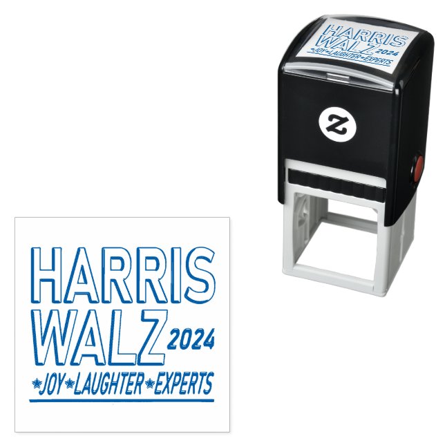 Tampon Auto-encreur Harris Walz Élection Présidentielle 2024 (En situation)