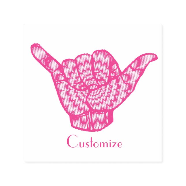 Tampon Auto-encreur Hawaiian Shaka Psychedelic Thunder_Cove (Design)