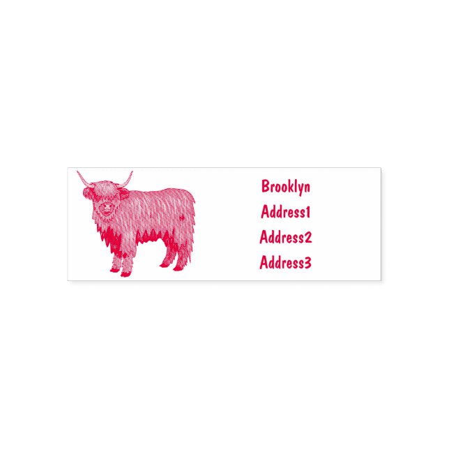 Tampon Auto-encreur Highland cow (Design)