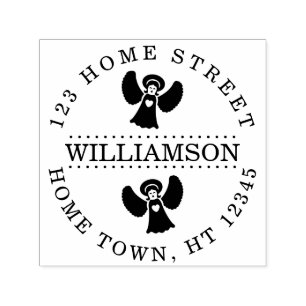 Tampon Auto-encreur Holiday Angels Circulaire Retour Adresse