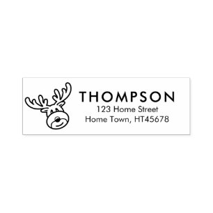 Tampon Auto-encreur Holiday Rudolph Retour Adresse