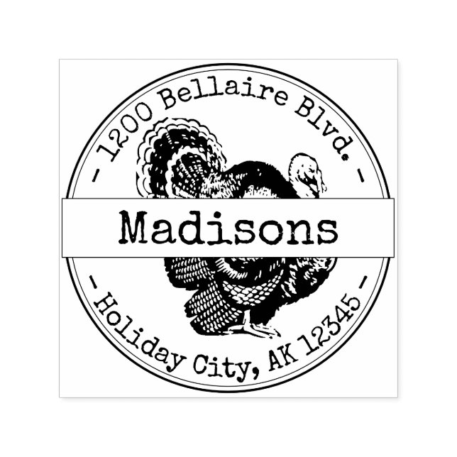 Tampon Auto-encreur Holiday Turquie Tywriter Police Adresse de retour (Design)