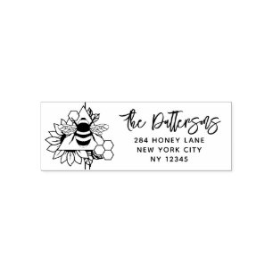 Tampon Auto-encreur Honey Bee Professional Adresse de retour personnel