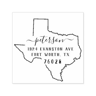 Tampon Auto-encreur Horodatage d'adresse de retour texan auto-activé