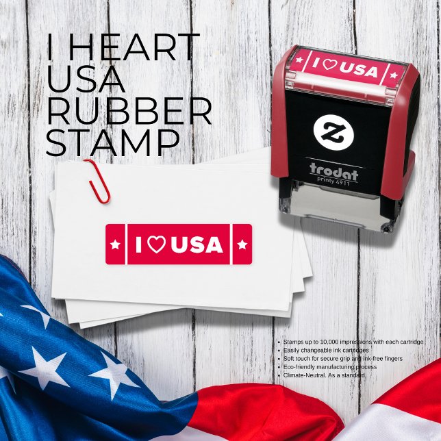 Tampon Auto-encreur I Heart USA en caoutchouc Timbre ( Birthday Depot
I Heart USA Rubber Stamp)