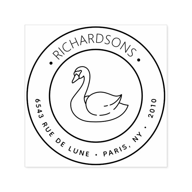 Tampon Auto-encreur Icône de natation Adresse de retour (Design)