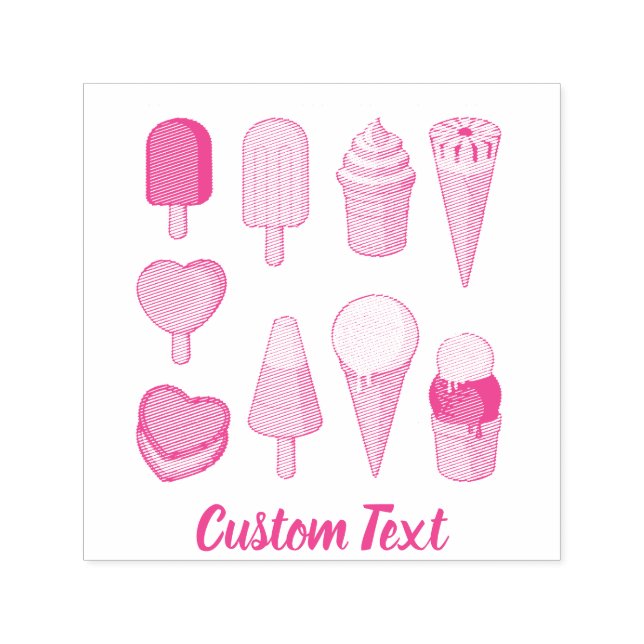 Tampon Auto-encreur Icônes de glace (Design)