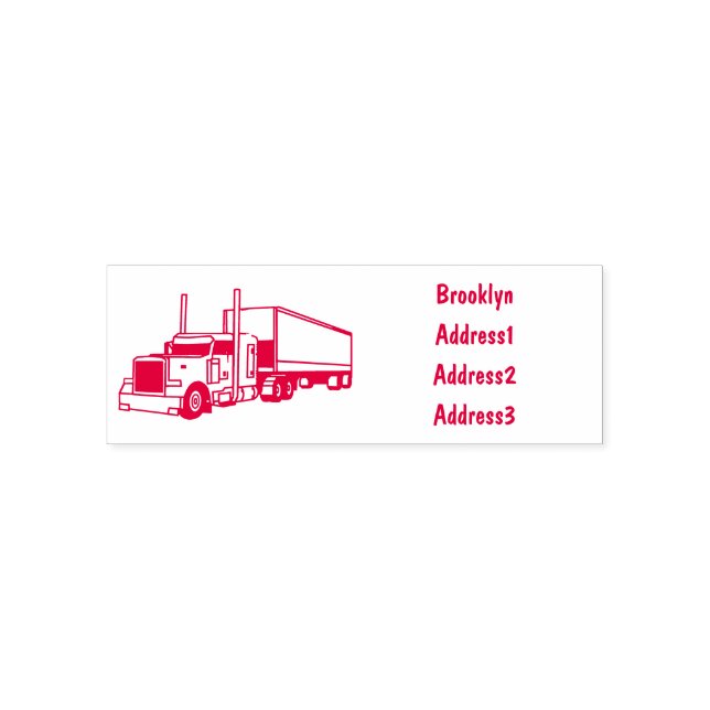 Tampon Auto-encreur Illustration de camion semi-remorque (Design)