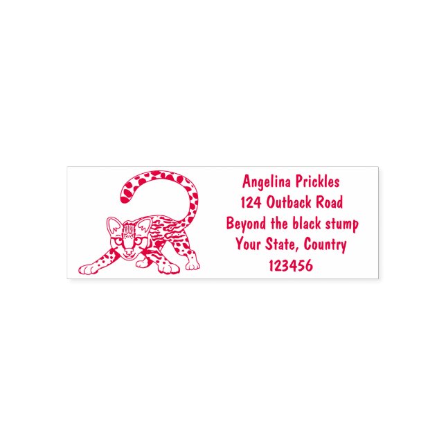 Tampon Auto-encreur Illustration de chat ocelot mignon en style cartoo (Design)
