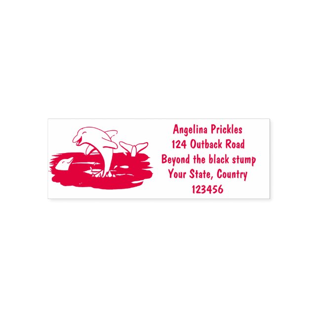 Tampon Auto-encreur Illustration de dauphins heureux adorables (Design)