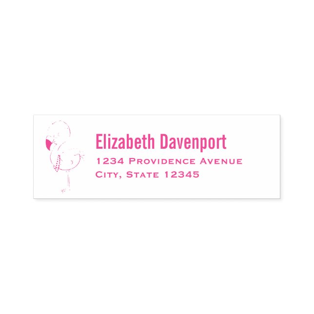 Tampon Auto-encreur Illustration de Flamant rose rose mou (Design)