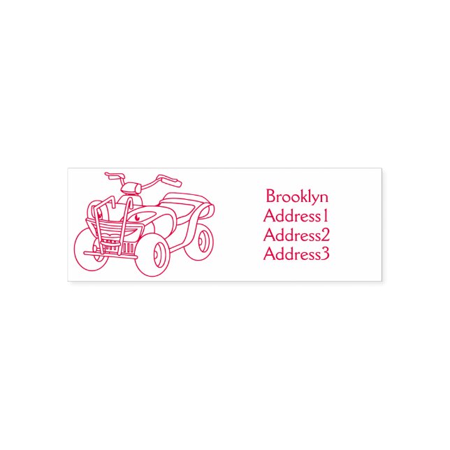 Tampon Auto-encreur Illustration de moto Purple Quad (Design)