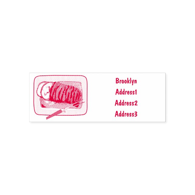 Tampon Auto-encreur Illustration de poitrine de dinde rôtie (Design)