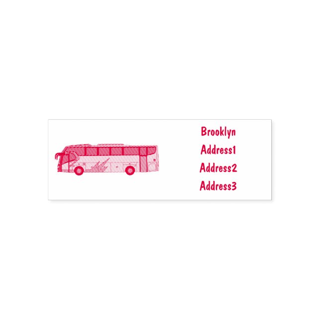 Tampon Auto-encreur Illustration du bus (Design)
