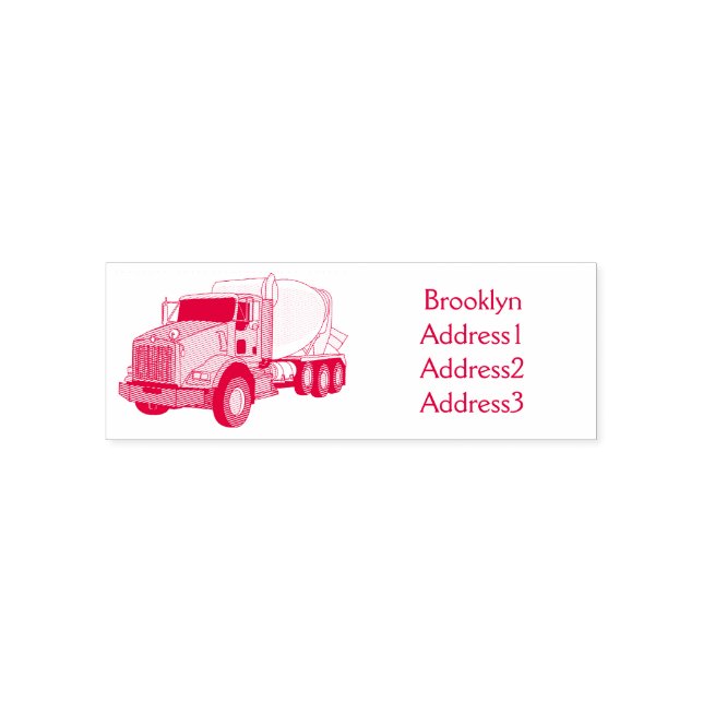 Tampon Auto-encreur Illustration du camion de mélange de béton (Design)