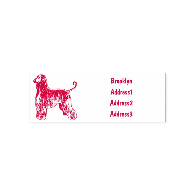 Tampon Auto-encreur Illustration d'un chien hound afghan (Design)