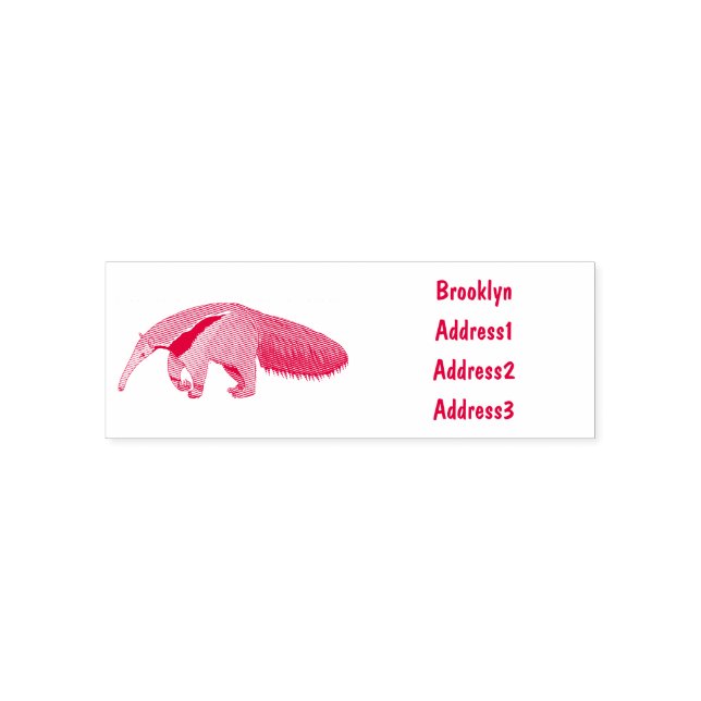 Tampon Auto-encreur Illustration d'un dessin animé d'Anteater (Design)