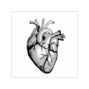 Tampon Auto-encreur Illustration vintage d'un coeur