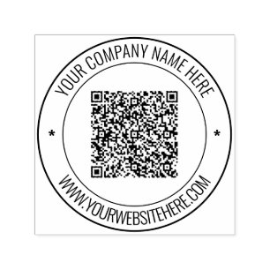 Tampon Auto-encreur Info d'analyse de code QR et Timbre d'arrondi de t