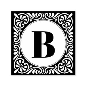 Tampon Auto-encreur Initiale de monogramme décorative