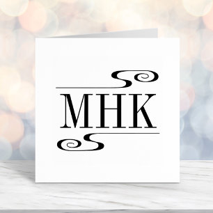 Tampon Auto-encreur Initiales Monogrammes simples à filature