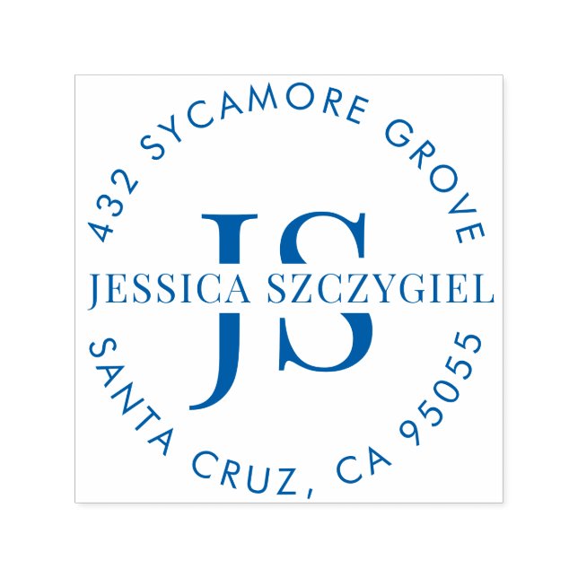 Tampon Auto-encreur Initiales monographiques personnalisées Nom comple (Design)