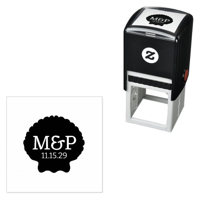 Tampon Auto-encreur Initiales Vibe Plage (En situation)