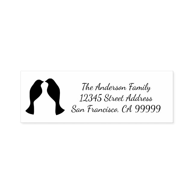 Tampon Auto-encreur Inséparables de colombes - Timbre d'adresse auto-a (Design)