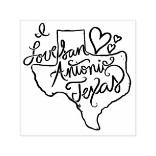 Tampon Auto-encreur J'aime San Antonio Texas