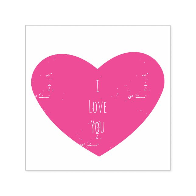 Tampon Auto-encreur Je t'aime coeur rose personnalisé (Design)