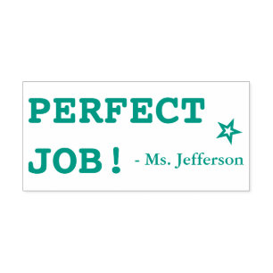 Tampon Auto-encreur "JOB PARFAIT !" + Nom de l'enseignant Timbre en ca