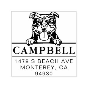 Tampon Auto-encreur Joli American Bully Custom Dog Adresse Timbre