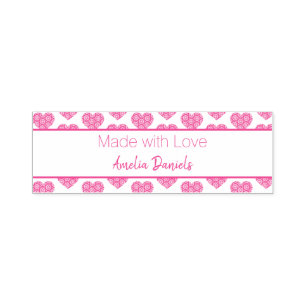 Tampon Auto-encreur Joli Coeur d'Amour Fleur - Fabriqué avec amour