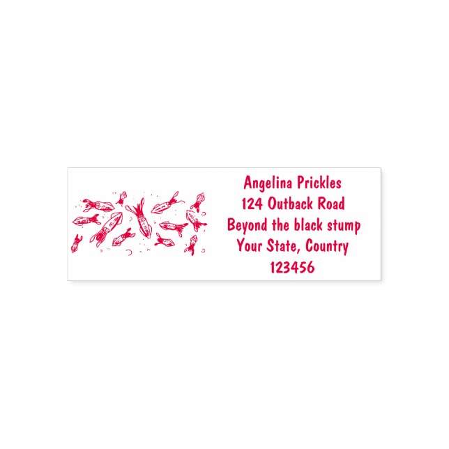 Tampon Auto-encreur Joli motif caricature de calmar rose (Design)
