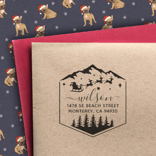 Tampon Auto-encreur Joli Noël Sant Claus Retour