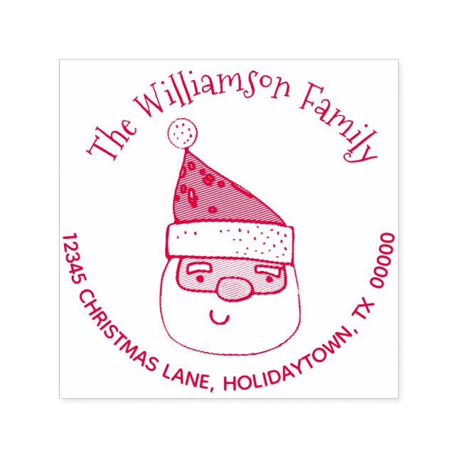 Tampon Auto-encreur Jote Modern Santa Claus Retour Adresse Noël (Design)