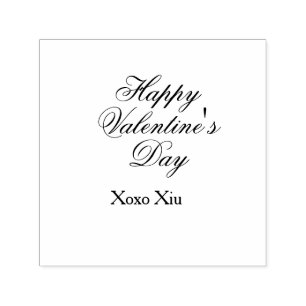 Tampon Auto-encreur Joyeuse Saint-Valentin rose violet xoxo amour nom