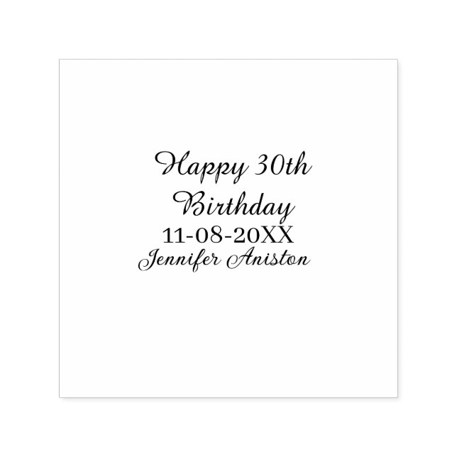 Tampon Auto-encreur Joyeux 30e anniversaire ajouter nom date élégant s (Design)