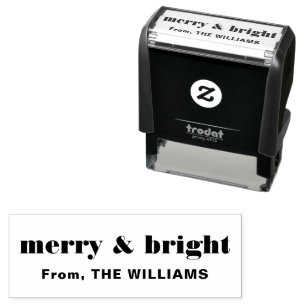 Tampon Auto-encreur Joyeux et brillant Téméraire Chirstmas Trendy Nom