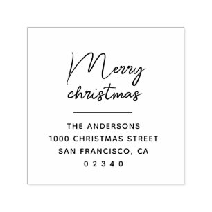 Tampon Auto-encreur joyeux message de noël adresse de retour