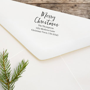 Tampon Auto-encreur Joyeux Noël Adresse de retour personnalisée