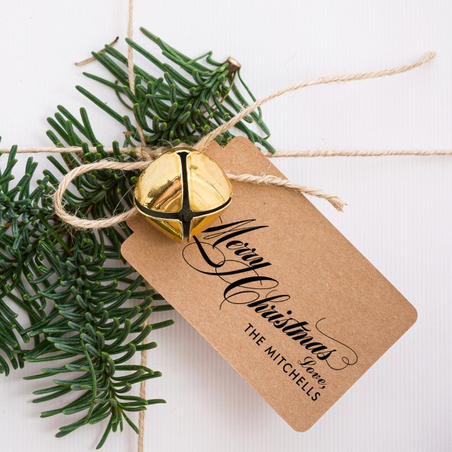 Tampon Auto-encreur Joyeux Noël en Script fleuri Personnalisé (Créateur téléchargé)