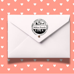 Tampon Auto-encreur Joyeux Noël familial thème Père Noël