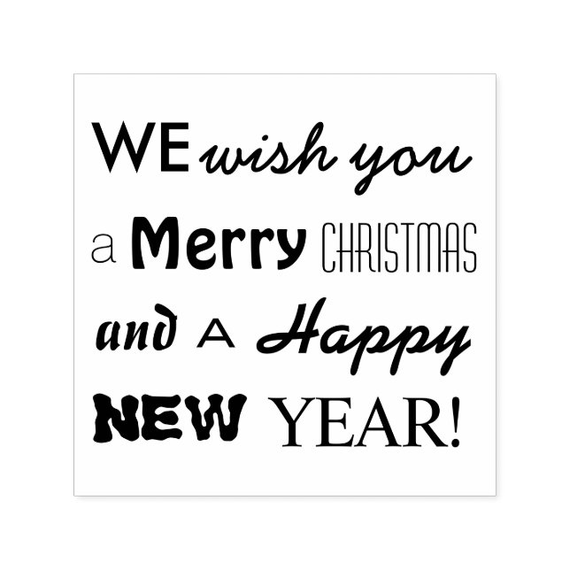 Tampon Auto-encreur Joyeux Noël Joyeux Nouvel An Typographie Timbre (Design)