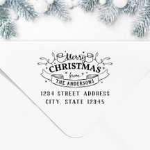 Joyeux Noël personnalisé Nom de famille Adresse de