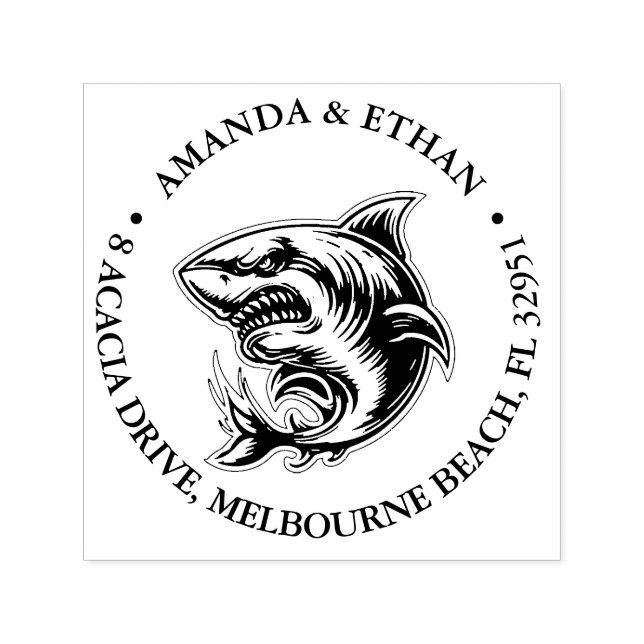 Tampon Auto-encreur Joyeux thème requin (Design)