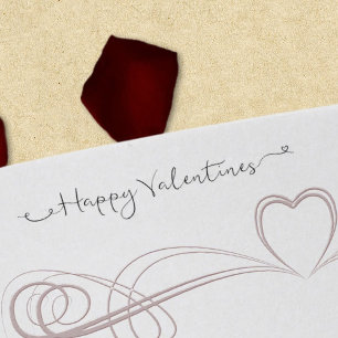 Tampon Auto-encreur Joyeux Valentines Filigree Calligraphy Line Art